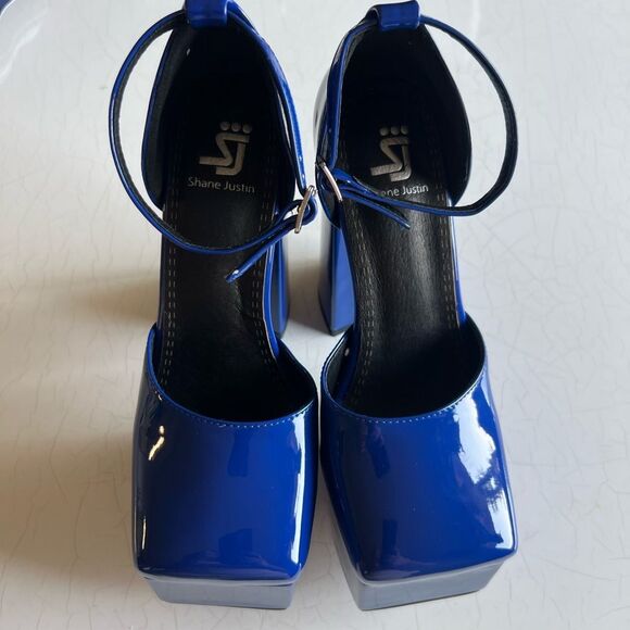Shane Justin platform exotic chunky square heels - Picture 1 of 6